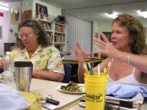 Think Tank members have a lively discussion -- photo by Kerry Lujan